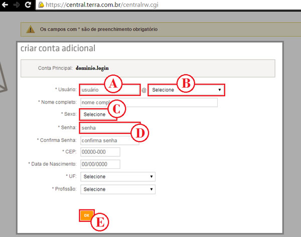 Criação de Contas e Login