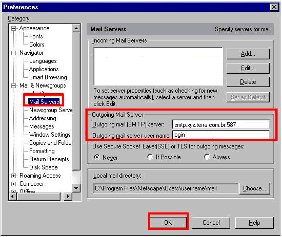 Como alterar a porta SMTP de 25 para 587 no Netscape 4.5? - Dúvidas ...